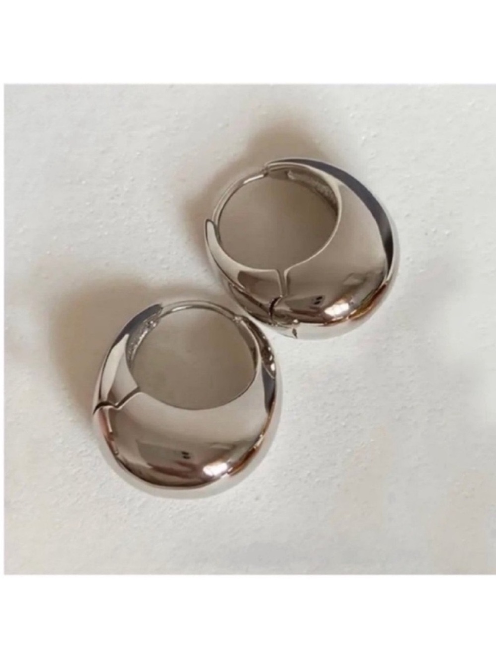 New! 24k Gold Plated Silver French Huggie Earrings